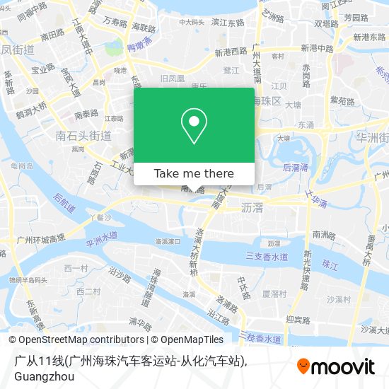 广从11线(广州海珠汽车客运站-从化汽车站) map