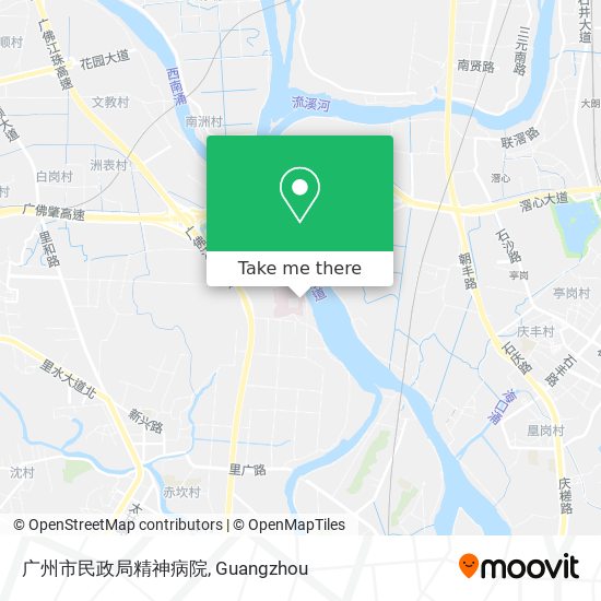 广州市民政局精神病院 map