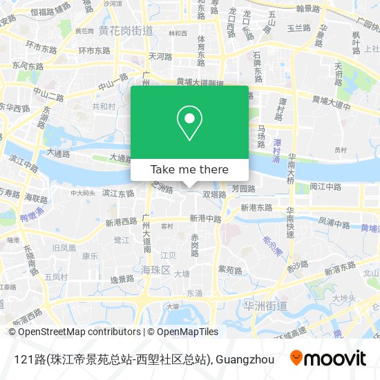 121路(珠江帝景苑总站-西塱社区总站) map