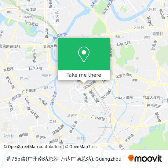 番75b路(广州南站总站-万达广场总站) map
