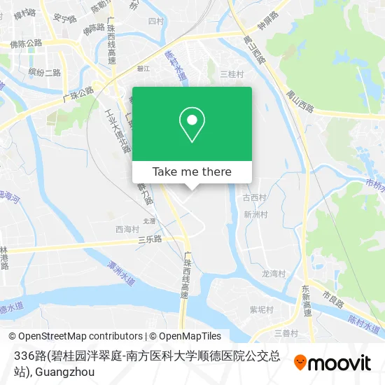 336路(碧桂园泮翠庭-南方医科大学顺德医院公交总站) map