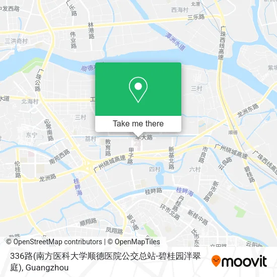 336路(南方医科大学顺德医院公交总站-碧桂园泮翠庭) map