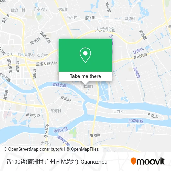 番100路(雁洲村-广州南站总站) map