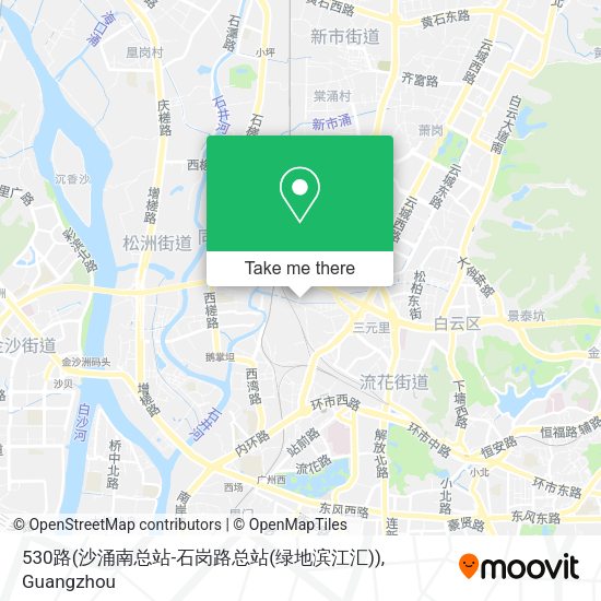 530路(沙涌南总站-石岗路总站(绿地滨江汇)) map