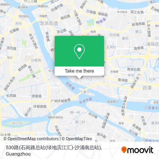 530路(石岗路总站(绿地滨江汇)-沙涌南总站) map