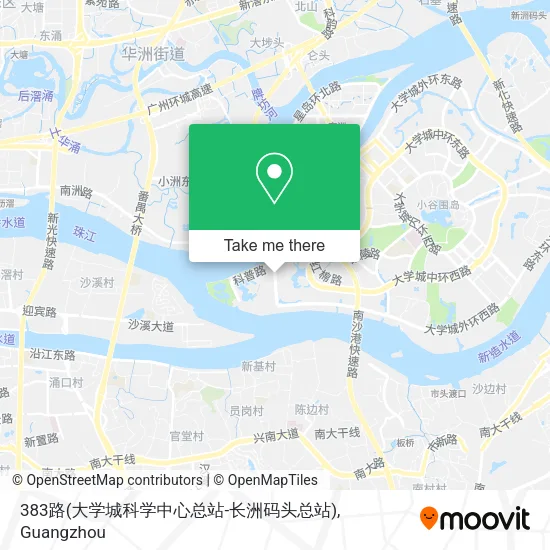 383路(大学城科学中心总站-长洲码头总站) map