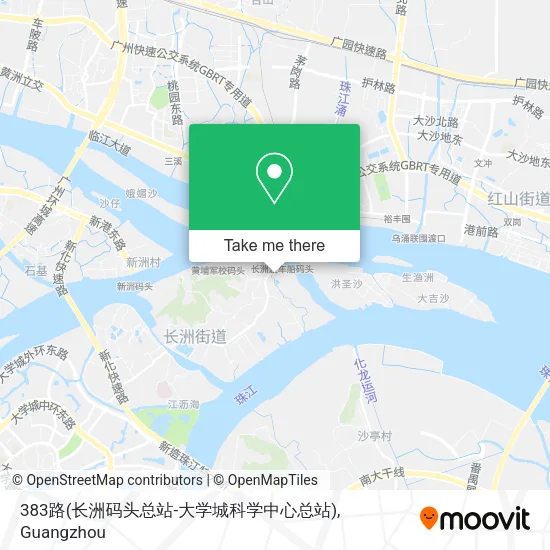 383路(长洲码头总站-大学城科学中心总站) map