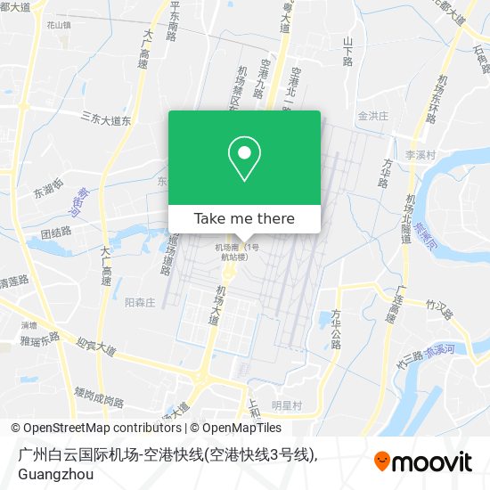 How To Get To 广州白云国际机场 空港快线 空港快线3号线 In 华东镇by Bus Or Metro