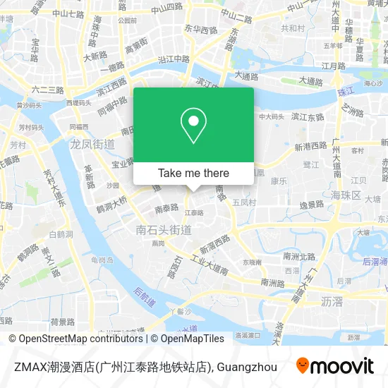 ZMAX潮漫酒店(广州江泰路地铁站店) map