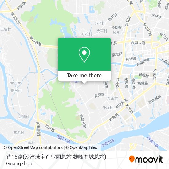 番15路(沙湾珠宝产业园总站-雄峰商城总站) map