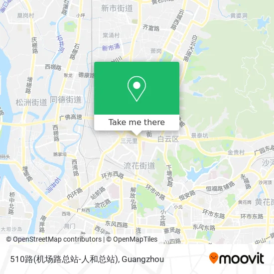 510路(机场路总站-人和总站) map