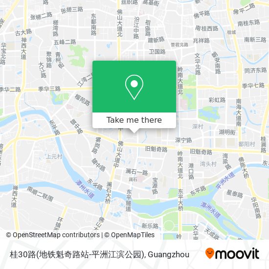 桂30路(地铁魁奇路站-平洲江滨公园) map