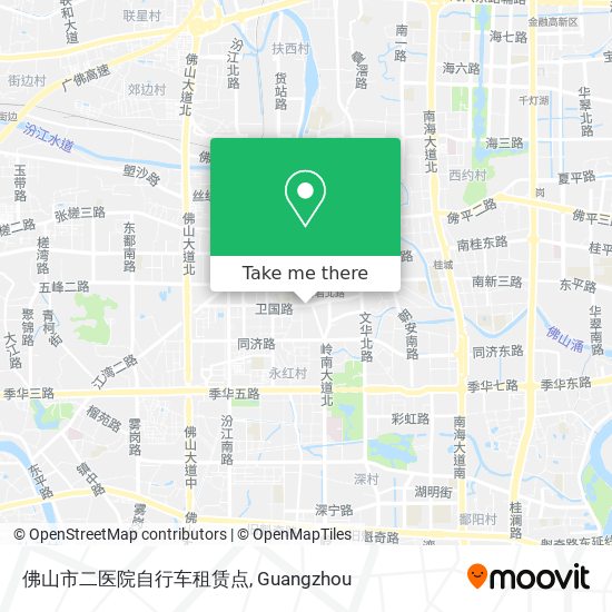 佛山市二医院自行车租赁点 map