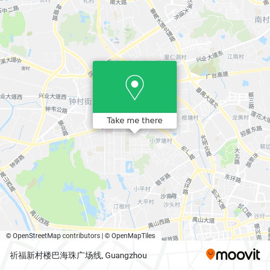 祈福新村楼巴海珠广场线 map