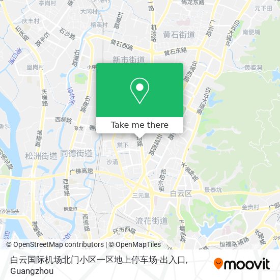 白云国际机场北门小区一区地上停车场-出入口 map