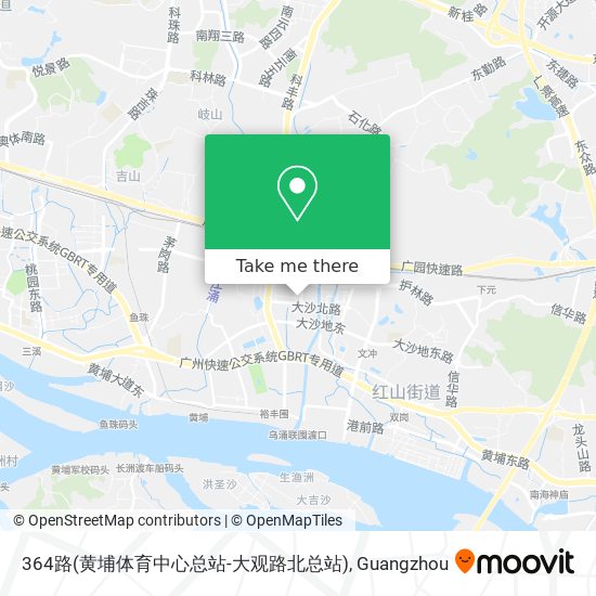 364路(黄埔体育中心总站-大观路北总站) map