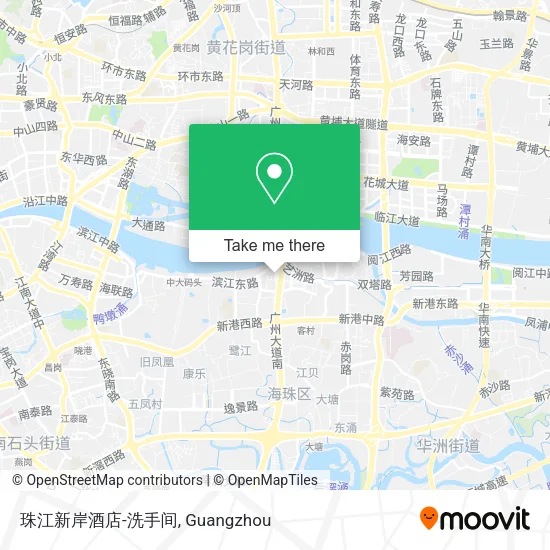 珠江新岸酒店-洗手间 map