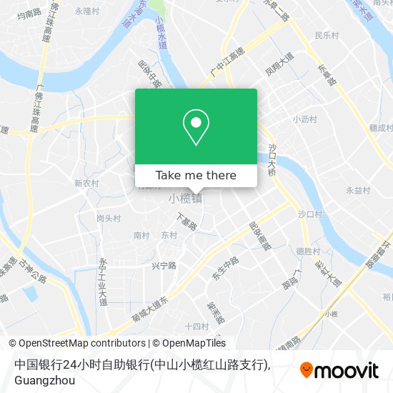中国银行24小时自助银行(中山小榄红山路支行) map