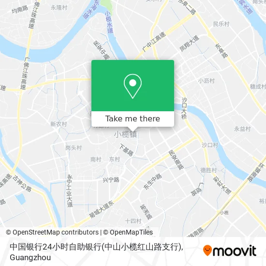 中国银行24小时自助银行(中山小榄红山路支行) map