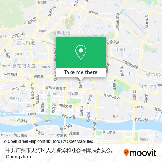 中共广州市天河区人力资源和社会保障局委员会 map