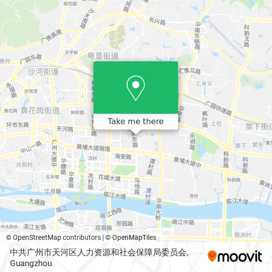 中共广州市天河区人力资源和社会保障局委员会 map