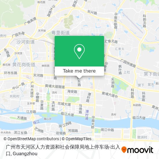 广州市天河区人力资源和社会保障局地上停车场-出入口 map