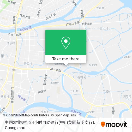 中国农业银行24小时自助银行(中山黄圃新明支行) map