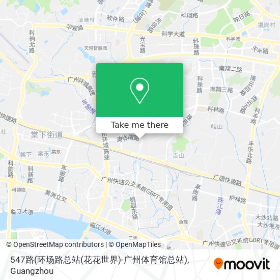 547路(环场路总站(花花世界)-广州体育馆总站) map