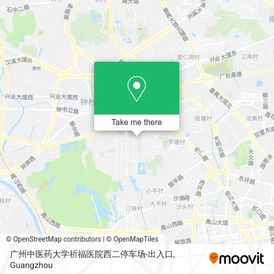 广州中医药大学祈福医院西二停车场-出入口 map