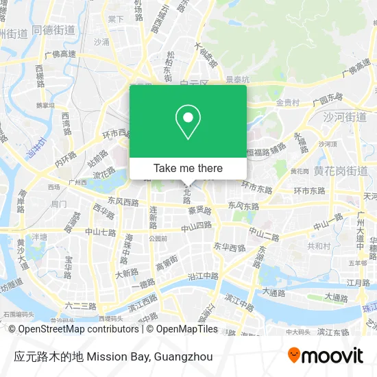 应元路木的地 Mission Bay map