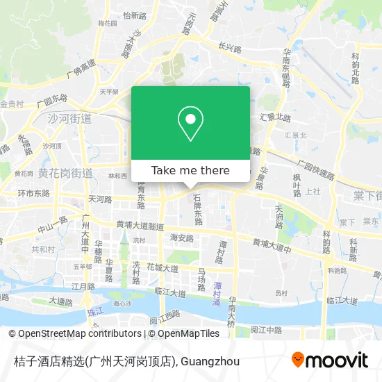 桔子酒店精选(广州天河岗顶店) map