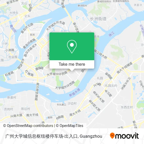 广州大学城信息枢纽楼停车场-出入口 map