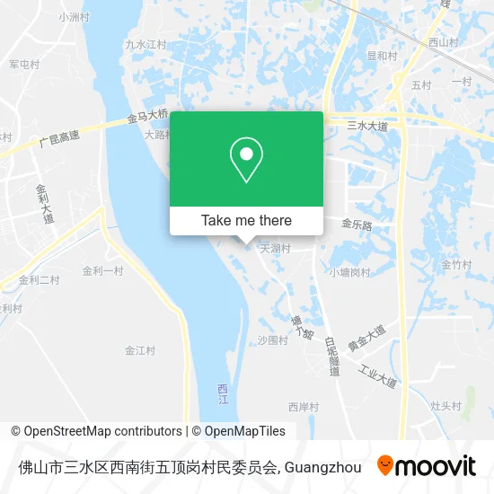 佛山市三水区西南街五顶岗村民委员会 map