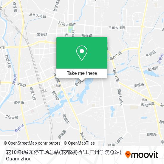 花10路(城东停车场总站(花都湖)-华工广州学院总站) map