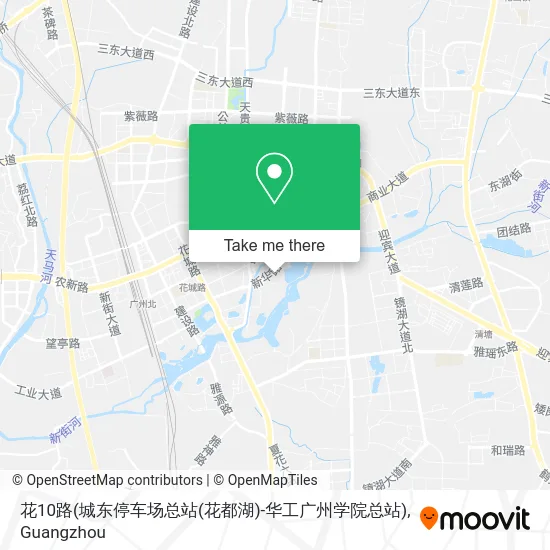 花10路(城东停车场总站(花都湖)-华工广州学院总站) map