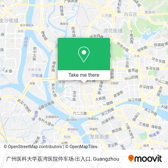 广州医科大学荔湾医院停车场-出入口 map