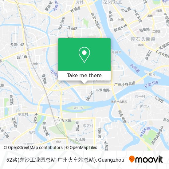 52路(东沙工业园总站-广州火车站总站) map