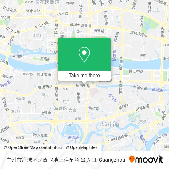 广州市海珠区民政局地上停车场-出入口 map