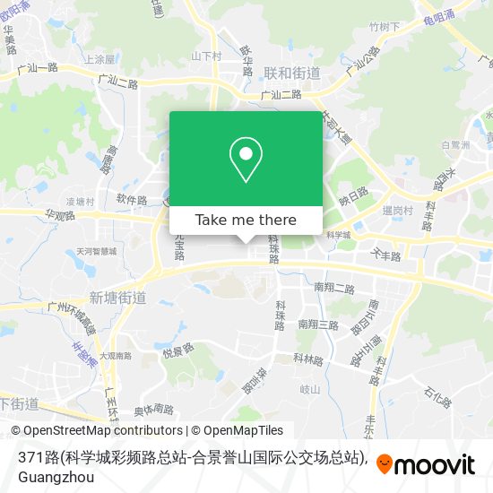 371路(科学城彩频路总站-合景誉山国际公交场总站) map