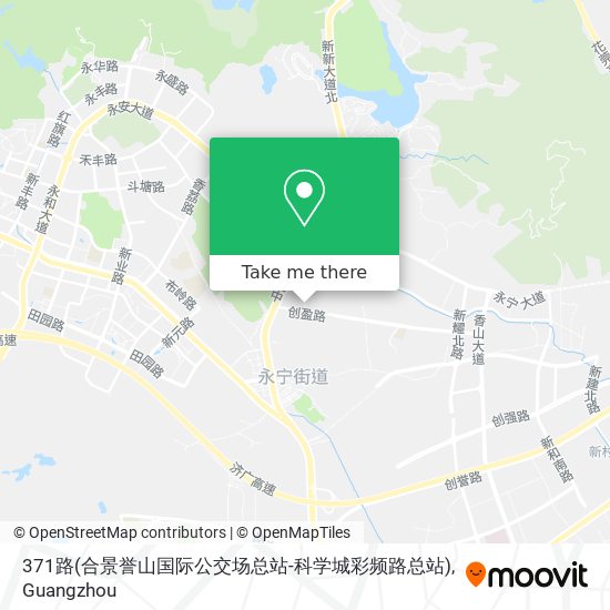 371路(合景誉山国际公交场总站-科学城彩频路总站) map