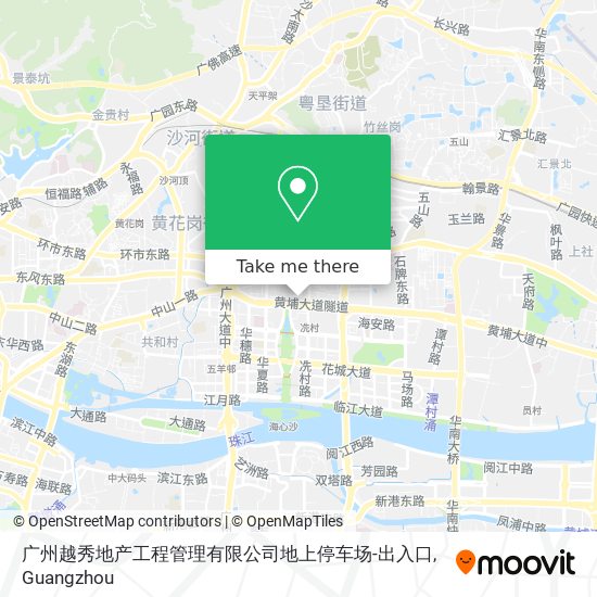 广州越秀地产工程管理有限公司地上停车场-出入口 map