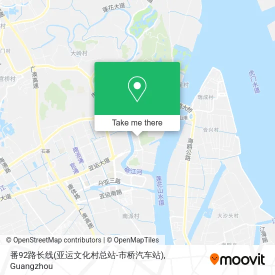 番92路长线(亚运文化村总站-市桥汽车站) map