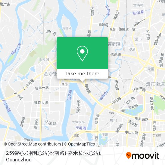 259路(罗冲围总站(松南路)-嘉禾长湴总站) map