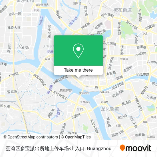 荔湾区多宝派出所地上停车场-出入口 map