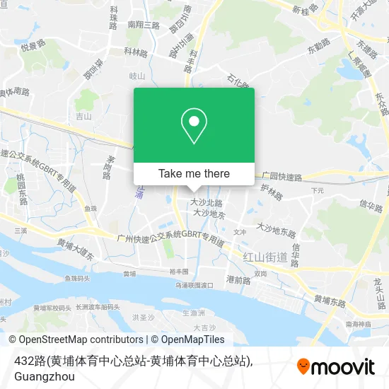 432路(黄埔体育中心总站-黄埔体育中心总站) map