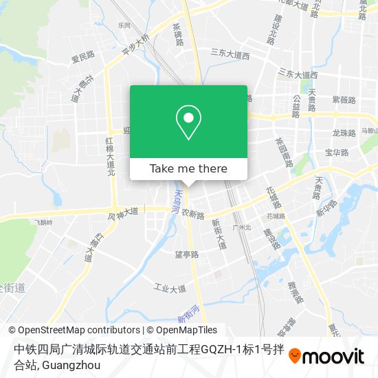 中铁四局广清城际轨道交通站前工程GQZH-1标1号拌合站 map