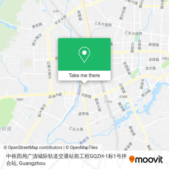 中铁四局广清城际轨道交通站前工程GQZH-1标1号拌合站 map