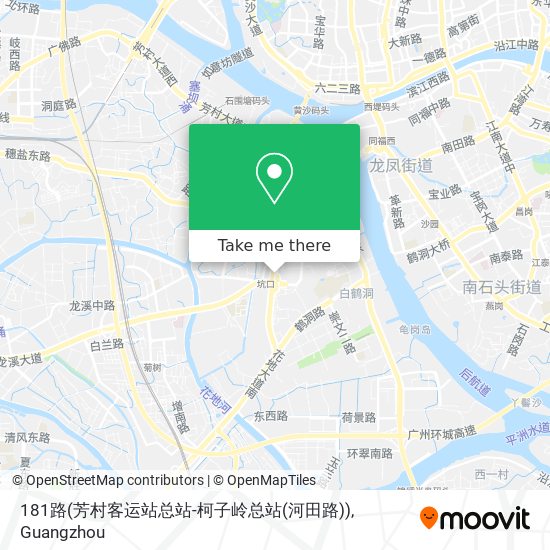 181路(芳村客运站总站-柯子岭总站(河田路)) map