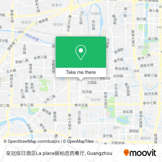 皇冠假日酒店La place丽柏思西餐厅 map