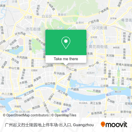 广州起义烈士陵园地上停车场-出入口 map